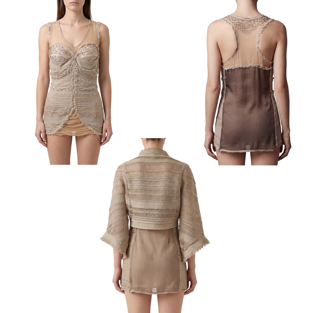 Mirco Giovannini Embellished Linen Tunic & Cropped Jacket Set - Size It 44 View 2